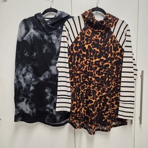 LuLaRoe Amber Hoodie Bundle XL Tie Dye & Bold Print Tops